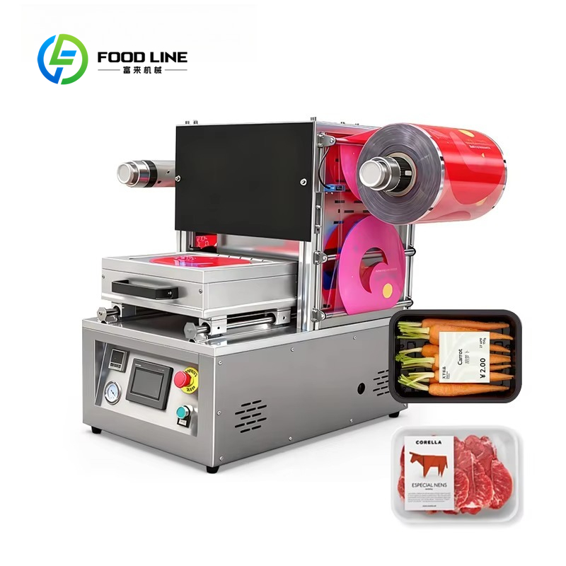 Food Vacuum Sealer Machine - Máquina Seladora de Bandejas Elétrica Semi-Automática