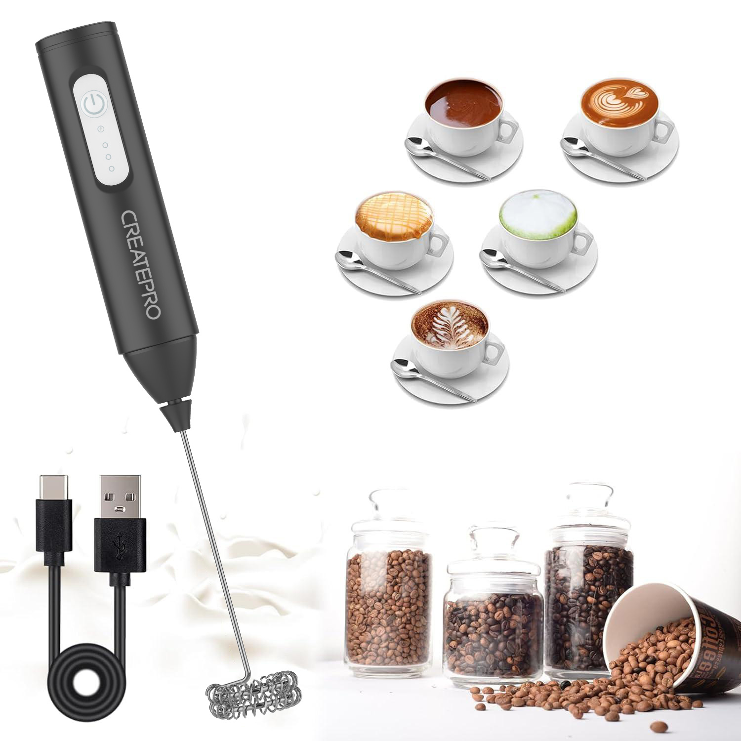 Espumador de Leite Recarregáve - Electric Milk Frother Handheld avaliação e preço
