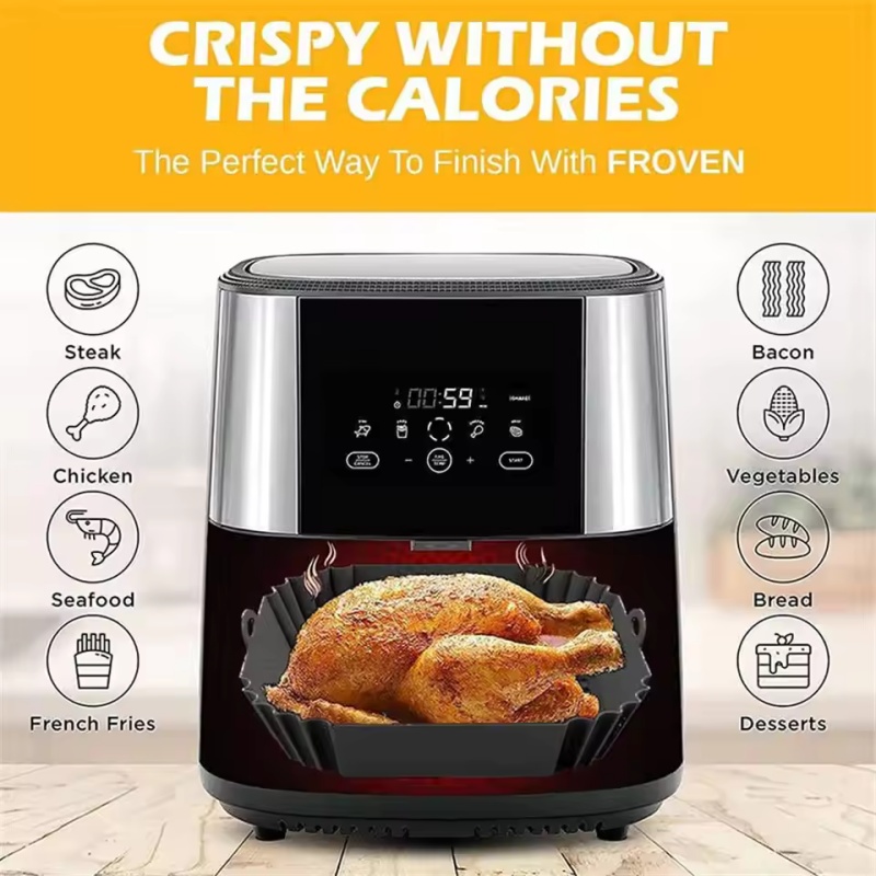 Bandeja de pote de fritadeira  - Air Fryer Silicone Pot Liner avaliação e preço