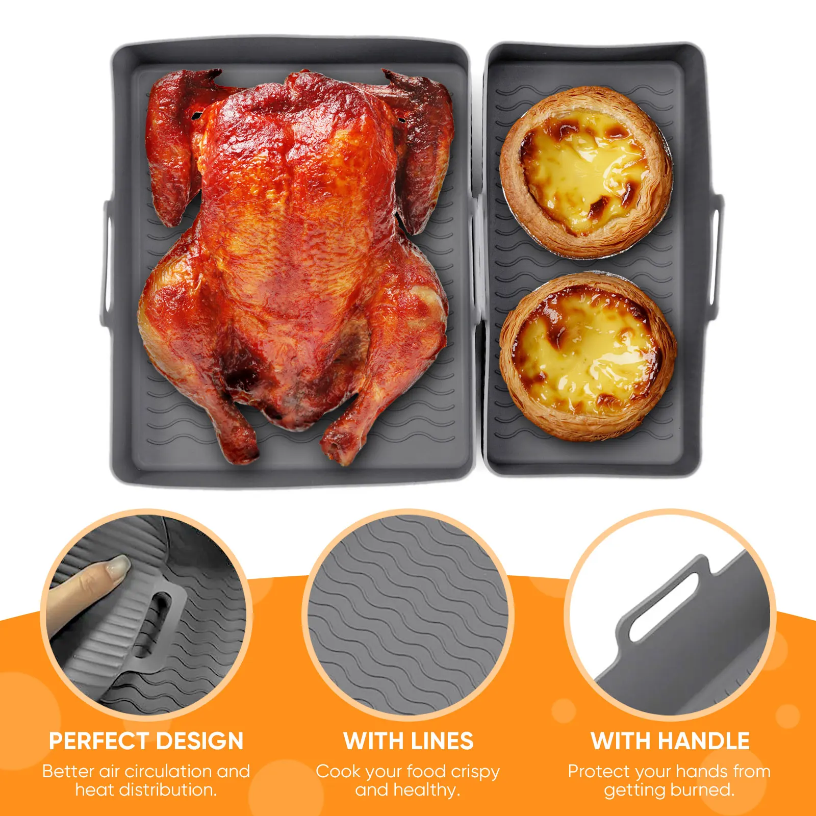 Conjunto de 2 Peças de Tapetes - Air Fryer Silicone Pot Liner avaliação e preço